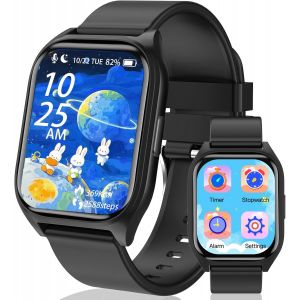 Montre Connectée Enfant - Smartwatch Pour Garçons Et Filles Avec 19 Modes D'entraînement, Suivi Du Sommeil, Compteur De Calories, 14+ Jeux Éducatifs - Idée Cadeau Pour Enfants 4 Ans Et Plus (Black) - Neuf