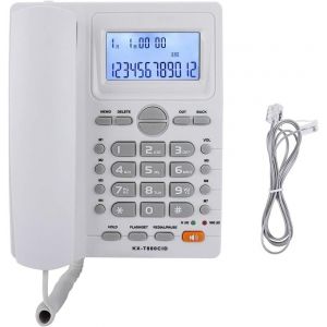 Ensemble D'extension Double Port pour Téléphone Filaire avec Affichage de L'identification de L'appelant et Haut-Parleur,Son Clair,écran LCD,Gros Boutons,Suppression du (Blanc).[U161] - Neuf