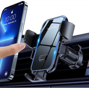 ERYI-[Nouvelle G&eacute;n&eacute;ration Support Telephone Voiture Grille D'A&eacute;ration, Universel Auto-Lock Porte Telephone Voiture Compatible Avec Iphone 14 Pro Max 13 12 11 Samsung, Huawei, Xiaomi, Etc. - Neuf
