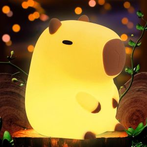 Veilleuse Enfant, Capybara Lampe Veilleuse, Led Kawaii Lampe De Chevet Avec Fonction De Gradation Tactile, Rechargeable Silicone Veilleuse Animal Mignon Pour Chambre &Agrave; Coucher, Chambre D'enfant - Neuf