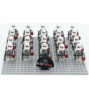 21pi&egrave;ces star wars mini figurine action garde blocs de construction jouet - costume de soldat robot - combat figure assembl&eacute;e - jouets amusants - th&egrave;me style pendules-Aucune plaque de base fournie - Neuf