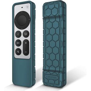 Coque Pour Télécommande Apple Tv 4K / Hd Siri Remote 2022 2021 (3Ème Et 2Ème Génération) U2013 Etui En Silicone Légère Antidérapante Résistante Aux Chocs, Cyan Foncé - Neuf