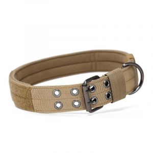 (Xl, Brun)Collier De Chien Tactique, Militaire Collier Réglable Nylon Chien Pour Chiens De Taille Moyenne Grand Entraînement - Neuf