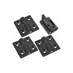Charni&egrave;res de porte carr&eacute;es 50 x 50 mm, charni&egrave;res d'armoire, charni&egrave;res de porte d'armoire en alliage de zinc avec vis, adapt&eacute;es aux portes d'armoires de meubles, noires - Neuf