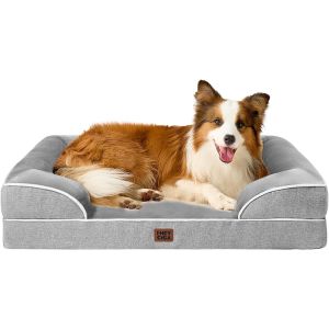 Panier Petit Chien Orthopedique, Memoire De Forme Lit Pour Chien Dehoussable Lavable, Canapé Chiens Dehoussable Imperméable, Beige - Neuf