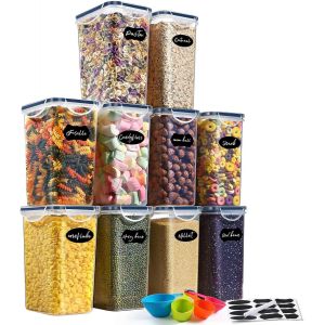 Ulteronixshop-Boite Hermetique Alimentaire, Boite Conservation En Plastique, Sans Bpa Avec Couvercles, Boite De Rangement Cuisine, Pour C&eacute;r&eacute;ales, Farine Et Aliments Secs, Lot De 10 * 1.5l - Neuf