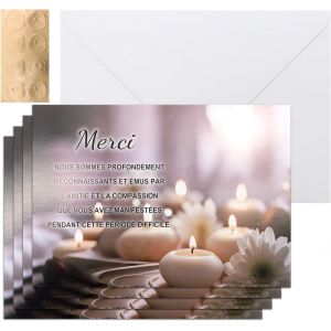 MEVRONISSHOP-30 Cartes de Remerciements D&eacute;c&egrave;s,Carte Condol&eacute;ances avec Enveloppe,Remerciement Condol&eacute;ances, D&eacute;c&egrave;s Obs&egrave;ques ou Enterrement,Livr&eacute; avec autocollant de fermeture - Neuf