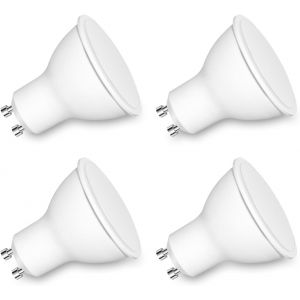 Cheng-Ampoule Led Gu10 Blanc Neutre 4000k, 7w Équivalent À 50w Halogène, 600lm Ac 220-240v Ampoule Spot Led Gu10, 120° Larges Faisceaux, Non Dimmable, Lot De 4 - Neuf
