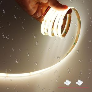 6m Ruban Led Cob 24v 4000k Blanc Naturel Ip65 &Eacute;tanche 320leds/M, Cri 93+ Sans Point 8mm Autocollante D&eacute;coupable Bande Led Pour Chambre, Armoires, Camion (Sans Alimentation) - Neuf