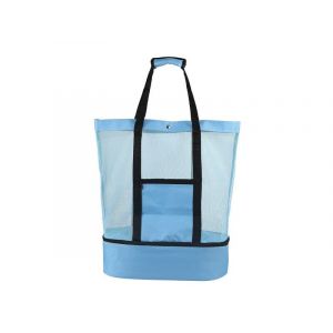 Sac de plage isotherme - Bleu ciel avec compartiment isotherme et design multi-poches - Neuf