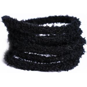 Ytseazn-Lot De 2 Paires De Lacets En Peluche Ronds Flous De 8 Mm-140cm-Noir-Lacets Élastiques Universels Doux De Rechange Pour Chaussures En Toile - Neuf
