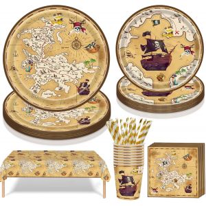 Kit Vaisselle Anniversaire,Party Set,Assiettes,Serviettes Et Gobelets,Décoration De Table,Décoration D'anniversaire,Assiette Carton Papier Tasses Serviettesr Nappe Pour Fête De Noël.[Y105] - Neuf