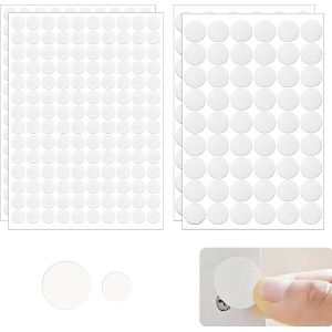 388 Pièces Blanc Cache Vis Adhesif Kit, 12mm/21mm Autocollants Cache Vis, Cache Trou pour Meubles Armoires Tiroir - Neuf
