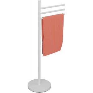 JGD-Porte-Serviettes, 3 Barres pivotantes, H x L x P : 85,5 x 42 x 22 cm, pour la Salle de Bain, Blanche - Neuf