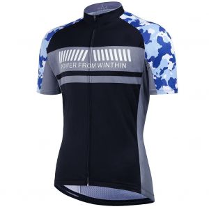 Maillot De Cyclisme A Manches Courtes Pour Homme, Absorbant La Transpiration, Vetements De Sport De Plein Air, Bleu, Taille 2xl - Neuf