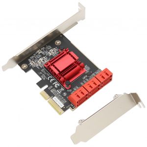 Carte d'extension PCIE vers SaTa 3.0 Plug and Play Carte adaptateur d'extension de controleur PCIE vers SaTa 3.0 6 ports - Neuf