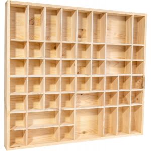 Meimieshop-Vitrine Murale Etagere Bois Non Peinte|51 Compartiments|52x46x5cm|Vitrine Pour Collection|Petit Meuble De Rangement|Bureau Et Bibliotheque|Salon Figurine - Neuf