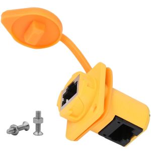 ASFASFq-QIANRENON 90° Angle RJ45 Panel Mount Réseau Adaptateur CAT6 RJ45 8P8C Femelle à Femelle Droit Angle étanche Connecteur, pour systèmes de réseau Ethernet LAN - Neuf