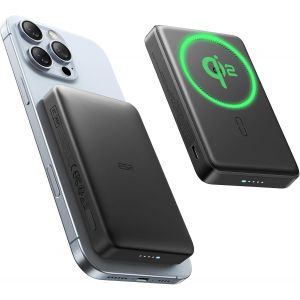 Pack De Batterie Magsafe Certifié Qi2,Chargeur Portable À Charge Rapide 10 000 Mah 15 W,Banque Externe Ultra-Compacte,Chargeur Magsafe Avec Câble Usb-C Pour Iphone 17/16/15/14/13/12, Noir - Neuf