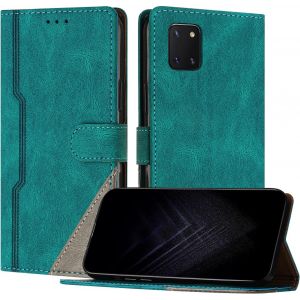 KAL-&Eacute;tui Pour Samsung Galaxy A81/ M60S/ Note 10 Lite, Housse En Cuir Pu Avec [Protection Antichoc Tpu] [Fonction Support] [Porte-Cartes ] Antichoc Magn&eacute;tique Coque Pour Galaxy A81 - Vert - Neuf