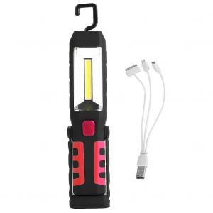 HJLIAN Lampe de travail LED 3 W portable et portable, rechargeable par USB, lampe de secours magnetique puissante pour voiture (rouge) - Neuf