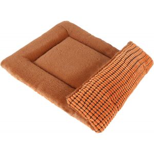 Tapis De Lit Pour Chien,Coussin Pour Chat Doux Et Chaud,Lavable En Machine,Canapé Pour Animaux De Compagnie À Double Usage Ps085 (75x50 Cm,Orange) - Neuf