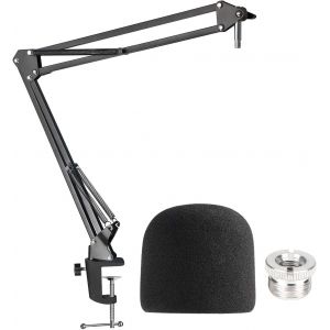 ChenQuanSarl-Bras De Micro Blue Yeti Avec Bonnette En Mousse, Bras De Suspension À C aux Avec Filtre Anti-Pop Pour Microphone Blue Yeti Pro Par - Neuf