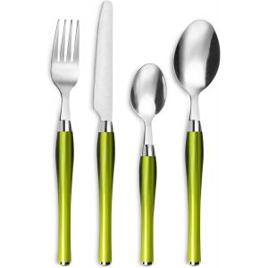 PRADEL ESSENTIEL - Panier fil 24 couverts de table pour 6 personnes - Purity - Acier inoxydable 18/0, Finition Standard - Bleu - Neuf