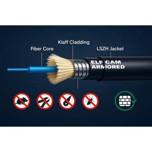 TIANYI-- Câble à Fibre Optique en Acier Blindé, Convient aux Installations Extérieur et Intérieur, Compatible avec Orange SFR Bouygues, SC/APC à SC/APC Monomode Noir, 25M - Neuf