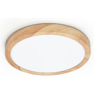 Subzonal-Plafonnier Led 18w Grain De Bois, Petit Rond Plat Nordique Luminaire Pour Salon, Chambre, Cuisine, Salle De Bain &Eacute;clairage De Plafond (18w) - Neuf