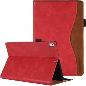 Coque Pour Ipad 9.7 Pouces 2018/2017(6ème / 5ème Génération), Coque Ipad Air 1/2, Ipad Pro 9.7 Étui De Protection Cover Case Cuir Pu Housse Étui Avec Veille/Réveil Automatique, Rouge - Neuf