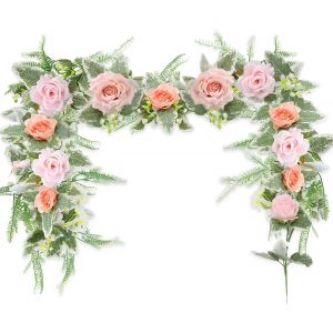 Guirlande de pivoines artificielles de 175 cm - D&eacute;coration de mariage - D&eacute;coration de table - D&eacute;coration murale de porte et de fen&ecirc;tre - Neuf