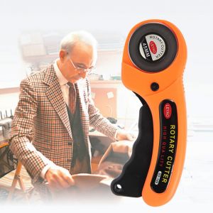 Cutter Rotatif 45 Mm Pour Tissu, Papier Et Cuir - Poign&eacute;e Ergonomique, Verrouillage De S&eacute;curit&eacute; - Neuf