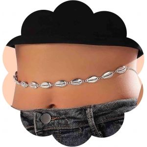 Chaîne De Taille Boho En Cauris Chaîne De Ventre En Perles De Coquillage Chaîne De Corps En Cauris Argent Chaîne De Ventre En Coquillage Bikini D'été Bijoux De Taille En Chaîne De Corps Pour - Neuf