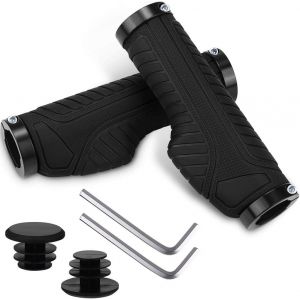 Poignées De Guidon De Vélo Ergonomique,Caoutchouc Tpr Antidérapant Poignées De Vélo Avec Serrure En Aluminium Poignées De Guidon Pour Vtt Bmx Montagne Descente Pliable Urbain Vélo (22 Mm) - Neuf
