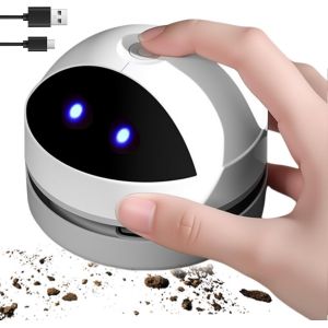 Mini Aspirateur De Table, Petit Aspirateur À Main Usb Rechargeable, Aspirateur À Sans Fil De Bureau Haute Puissance D'Aspiration Pour Table Bureau Coussin Voiture Clavier (Blanc - 1) - Neuf