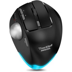 Souris Trackball sans Fil,Souris Bluetooth Rechargeable,3 Modes(BT5.0/3.0+2.4G),4800DPI,8 Boutons,Conception Ergonomique Optique Wireless Mouse pour PC,Pad,Tablets - Neuf