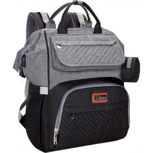 Asfasfq-Flex Sac À Dos À Langer Pour Bébé | Sac D'hôpital Pour Bébé | Sac Pour Bébé Avec Matelas À Langer Portable | Sac Multifonction Avec Sac À Tétine Et Poche Cachée | Interface De Charge Usb - Neuf