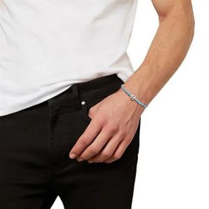 Bracelet - Breil - Soundwave Tj3591 - Acier Brillant - Turquoise - Longueur R&eacute;glable 17 Cm - Neuf