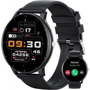 ChenQuanSarl-Montre Connect&eacute;e Homme Femme Avec Appels Bluetooth Avis De Mes s Assistant Vocal Lecteur De Musique, 1,39'' Smartwatch Avec Cardiofrequencemetre/Spo2/Sommeil Pour Android Ios (Noir) - Neuf