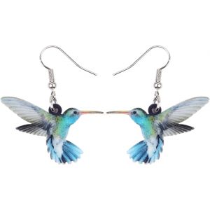 Kal-Boucles D'oreilles Colibri Acrylique Oiseaux Pendentif Colibri Bijoux De Mode Pour Femmes Filles Charms Cadeaux D'&eacute;t&eacute; - Neuf