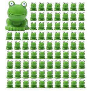 Mini grenouilles 100 Pack,Mini grenouille jardin décor,Figurines de grenouille verte,Mini grenouilles figurines en résine,Mini - Neuf