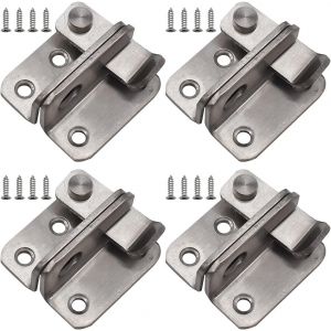 Loquet Porte Cadenas, 4 Pi&egrave;ces Porte &Agrave; P&ecirc;ne Petite Antivol Loquet,Acier Inoxydable Cadenas Moraillon Loquet De Portail Avec 16 Vis Minuscule Fermoir &Agrave; Cadenas Applicable Aux Diverses Portes - Neuf