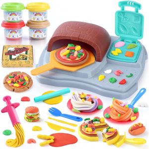 Play 2 en 1 Pate &agrave; Modeler pour EnfantsDIY P&acirc;te &agrave; ModelerMachine &agrave; Glace et Machine &agrave; Pizza37 Pcs Pate a Modeler Kit avec Machine &agrave; p&acirc;tesP&acirc;te &agrave; Modeler pour Enfants Fille Gar&ccedil;on 3+ Ans - Neuf