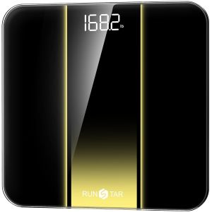 Balance Pese Personne Pour Poids Et Masse Grasse, Haute Pr&eacute;cision Avec Grand &Eacute;cran R&eacute;tro&eacute;clair&eacute; &Agrave; Led Clair, Pese Personnes Avec Verre Tremp&eacute; De 6 Mm, 180 Kg/400 Lb - Neuf