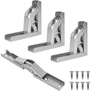 Charni&egrave;res pour Placards, Lot de 4 Charniere Porte Placard &agrave; 90 Degr&eacute;s Charni&egrave;res d'&Eacute;tag&egrave;re Pliante avec Vis, Charni&egrave;res Meuble Cuisine Charni&egrave;re Invisible pour Armoire Porte Placard - Neuf