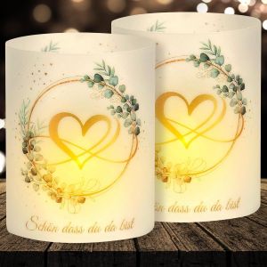 Kalanka-Lot De 16 Photophores - Décoration De Table De Mariage - Décoration De Table - Décoration De Table - Amour - Décoration De Mariage Dorée - Convient Pour Bougies Chauffe-Plat Ou Bougies - Neuf