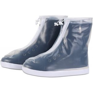 (Xl (39-41)) Couvre-Chaussures De Pluie Imperméables Et Réutilisables Avec Fermeture Éclair, Antidérapants, Faciles À Transporter, Pour Femmes, Hommes Et Enfants - Neuf