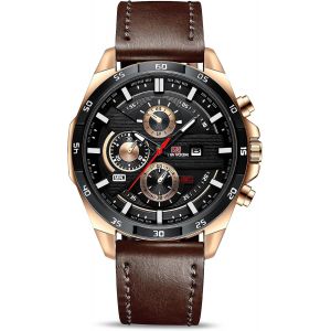 Montres Pour Hommes,Montre Chronographe De 55mm,Montre &Agrave; Analogique Quartz Avec Bracelet En Cuir Et Date,Grand Cadran Mode Affaire Montres-Bracelets Cadeau El&eacute;gant Pour Homme.[J131] - Neuf