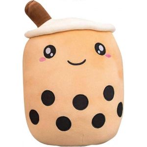 Bubble Tea oreiller en peluche - Lait tasse &agrave; th&eacute; doudou - Jouet en peluche Bubble Tea r&eacute;aliste avec Tubes d'aspiration Coussin Boba doux - coussin en forme de tasse &agrave; th&eacute; - Neuf